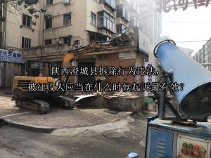 陕西澄城县拆除行为违法，被征收人应当在什么时候起诉最有效？