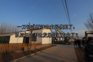 一刀切式拆违让农民傻眼了：以后还让不让发展设施农业了？