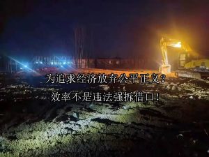 为追求经济放弃公平正义？效率不是违法强拆借口！